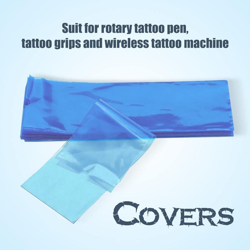 Tattoo Machine Covers - 200pack (2 inch X 6.4 inch) Disposable Tattoo Pen Machine Bags Blue Cartridge Machine Sleeves for Wireless Battery Tattoo Pen Machine (Blue)