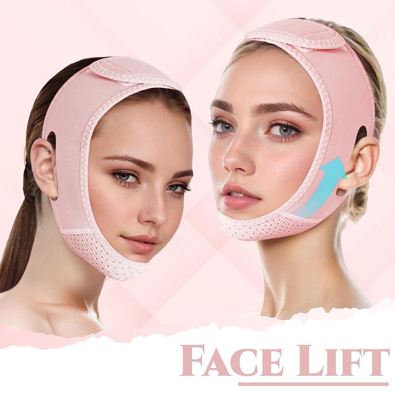 Double Chin Reducer, Double Chin Eliminator V Line Lifting Mask with Chin Strap for Double Chin for Women -Face Lift (Pink) Facial Skincare Comfort christmas 2024 ornament