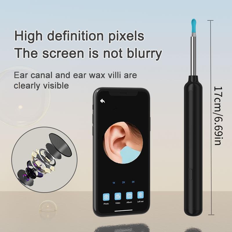 Intelligent HD Visual Ear Cleaning Spoon Set, 1 Set Wireless Ear Wax Removal Kit with LED Light & Accessories, Ear Cleaning Tool for Home & Travel