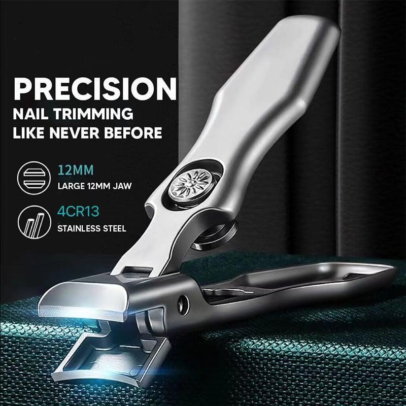 Ultra Wide Jaw Opening Nail Clipper, Ultra Sharp Stainless Steel Nail Clippers for Tough Nails, Toenail Clippers for Thick Nails Ingrown Manicure, Long Handle Large Cutter with Safety Lock, Clippers for FingerNails Toenails, Pedicure, Men & Women