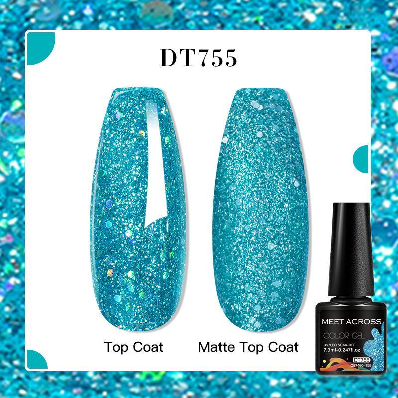 Blue Color Series Gel Nail Polish Set, 6 Counts Popular Color Gel Nail Art Design, Semi Permanent Need Lamp Cure Soak Off UV LED Gel Varnish Manicure