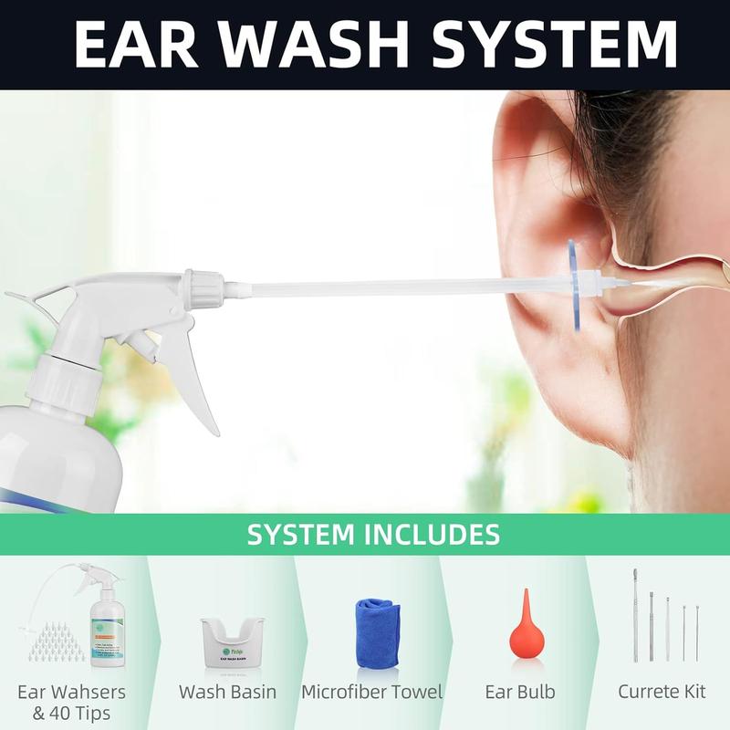 Ear Cleaning Tool Set, 1 Set Ear Wax Removal Tool, Easy To Operate Ear Wax Cleaning Tool, Ear Wash Kit for Adults & Children