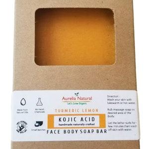 Kojic Lemon Turmeric Soap Face and Body| High End Kojic Acid | Handmade In USA