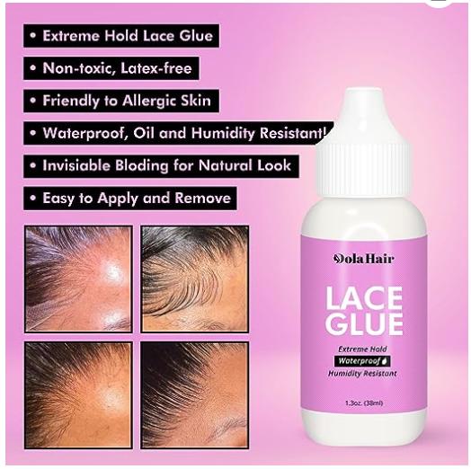 Dolahair Lace Glue Kit Lace Tint Mousse Wig Glue Kit Lace For Front Wig Install Melting Spray Waterproof Wig Glue