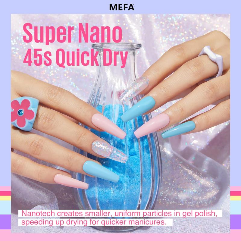 MEFA Pastel Gel Nail Polish Set, 32 42 Colors  Collection Gel Nail Polish Kit with Base Coat No Wipe Glossy&Matte Top Coat Pink Green Nail Art Manicure DIY Salon Home Gifts for Women Girls nail art Cutics Nail Care