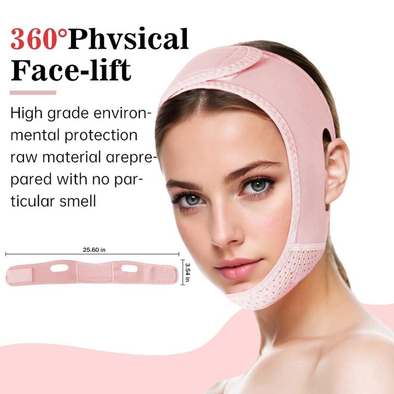 Double Chin Reducer, Double Chin Eliminator V Line Lifting Mask with Chin Strap for Double Chin for Women -Face Lift (Pink) Facial Skincare Comfort christmas 2024 ornament