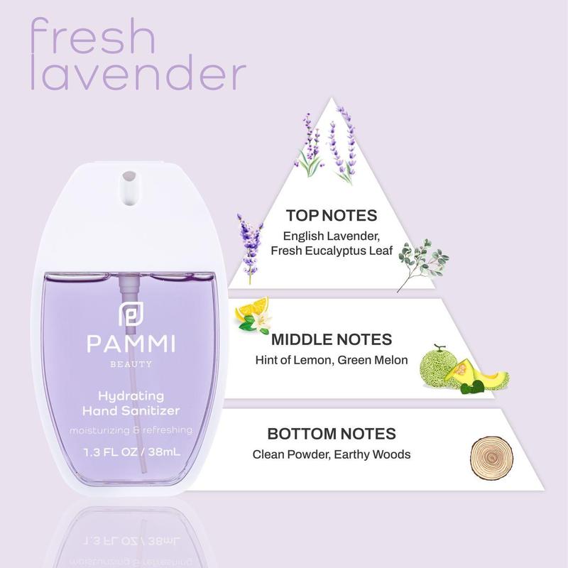 Pammi Beauty-Hydrating Hand Sanitizer Passionfruit Guava Aloe Vera Fresh Lavender Rosewater spray sanitizer Hydrating Touchless