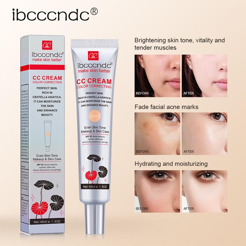 ibcccndc centella asiatica CC cream concealer, long-lasting invisible pore moisturizing and brightening primer before makeup Moisturize Clear Moisturizer