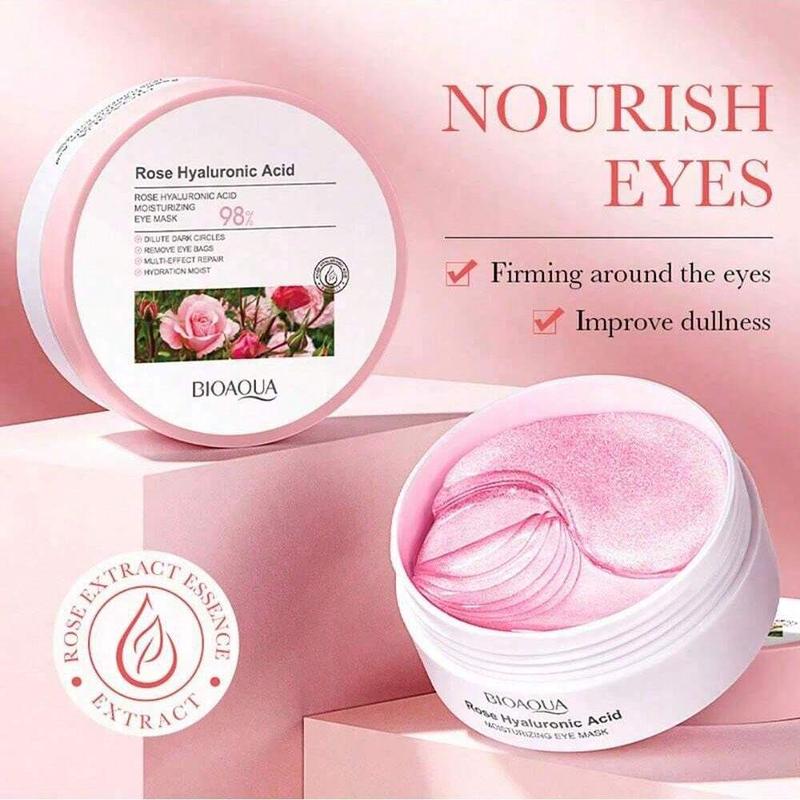 60pcs Rose Hyaluronic Acid Eye Mask Anti Dark Circles Eye Bags Rose Collagen Moisturizing Anti Wrinkle Eye Patches Eye Skin Care Mask, christmas