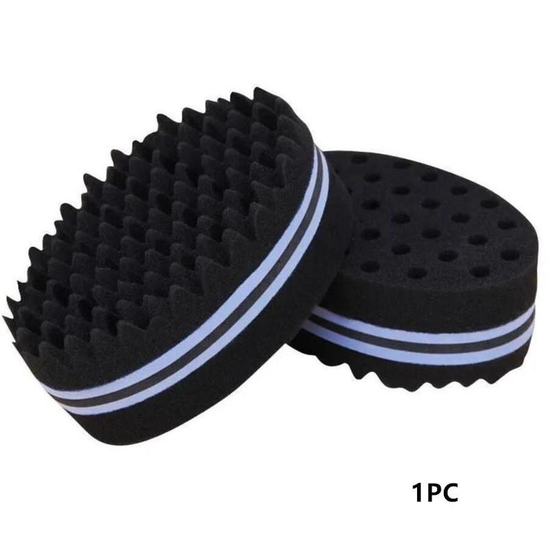 Random Color Double Sided Oval Hair Sponge Brush, Big Holes Barber Hair Brush Sponge, Afro Curl Hair Twist Sponges for Men and Women