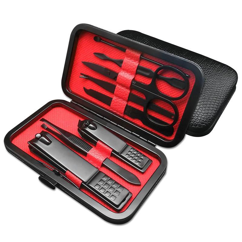 8 PCS Premium Manicure Set with Luxurious Portable Travel Case, Nail Care & Nail Art Tools for Men & Women