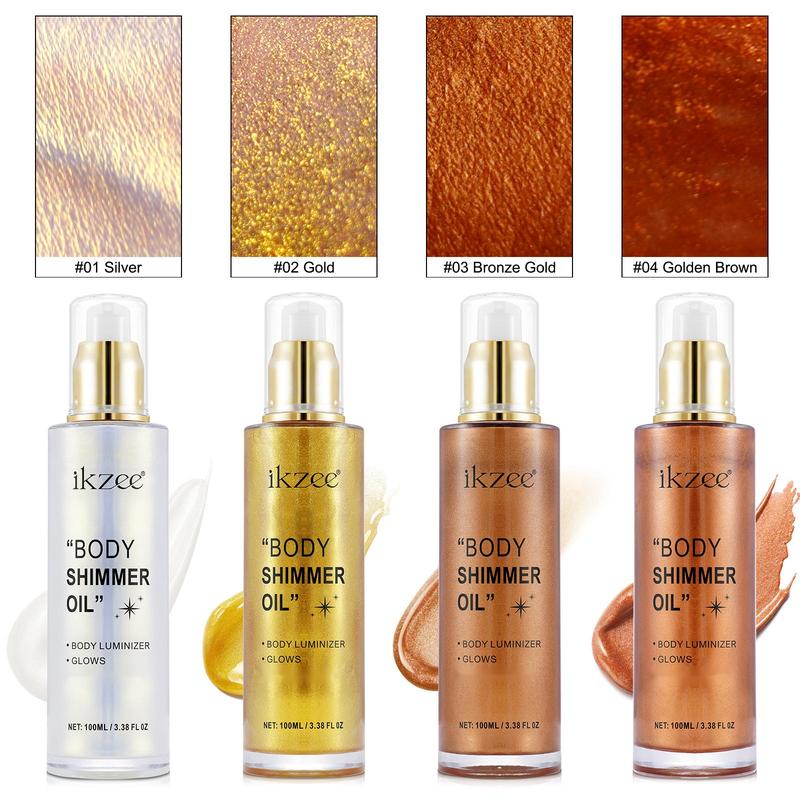 2024 Summer Viral - Ikzee Shimmer Body Oil, Glitter Body Moisturizing, Light Shimmering Glow (3.38 Fl Oz Pack of 1) Body Care Moisturize