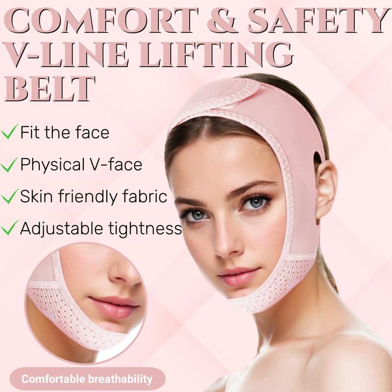 Double Chin Reducer, Double Chin Eliminator V Line Lifting Mask with Chin Strap for Double Chin for Women -Face Lift (Pink) Facial Skincare Comfort christmas 2024 ornament