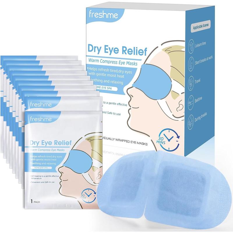 Warm Compress Eye Mask - Your Eye Care Solution! 10 packs steam eye masks disposable. Self heated for dry eyes. Warming compresses. Sleeping and travel essentials. Self heating eye masks for SPA. Relieve eye fatigue and stress.