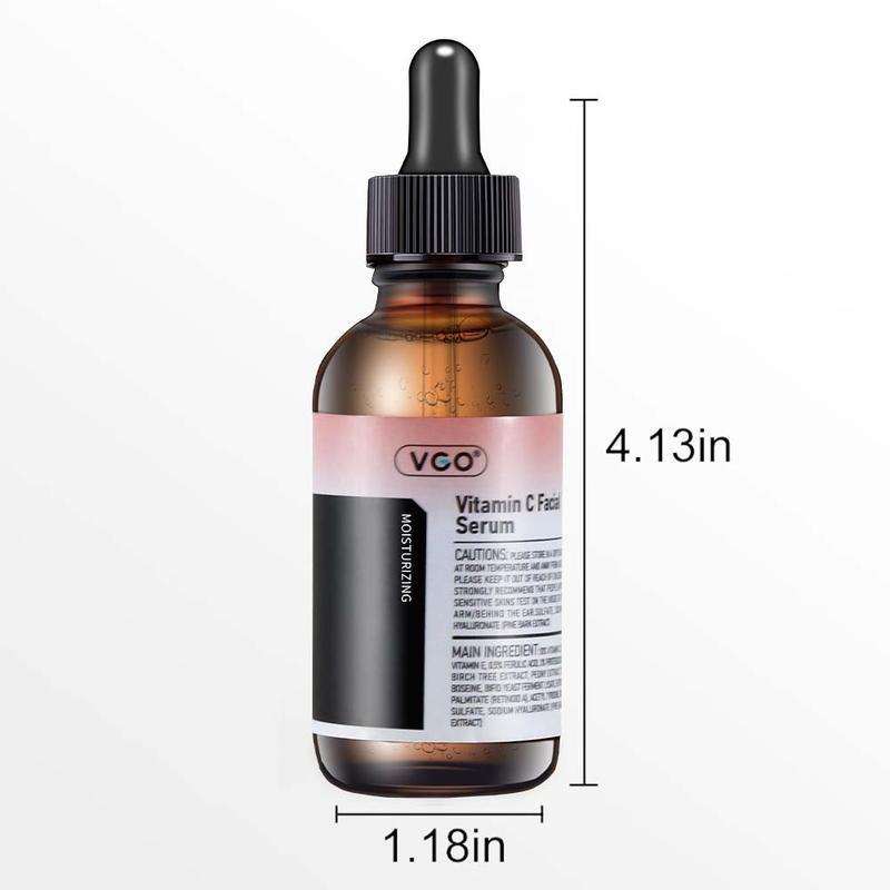 VGO Vitamin C Facial Serum Essence,60ml Skincare Cleanser-B3 Skin care cream Cleanser Daily Gentle Facial Wash Cleansing Comfort Skin Repair Facial care essence moisturizes and moisturizes skin Essence Milk Vitamin E Acne Radiance