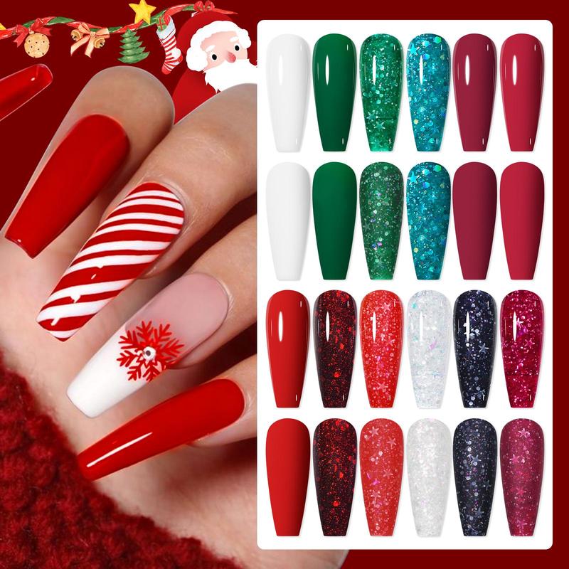 Color Gel Nail Polish Set, 12pcs set Winter Colors Semi Permanent Sparkle Gel Nail Varnish, UV LED Soak Off Gel Nail Polish