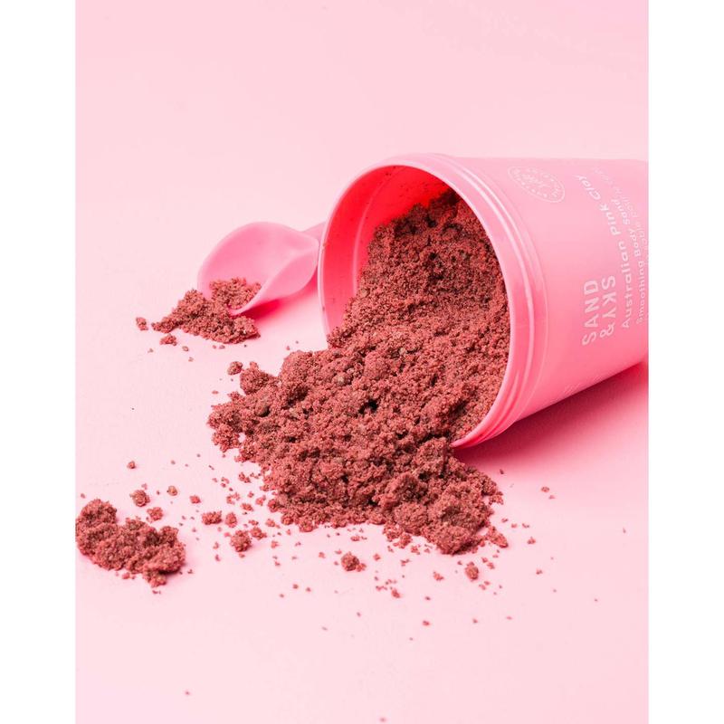 Sand&Sky Australian Pink Clay Smoothing Body Sand - Exfoliates For Silky, Glowing Skin