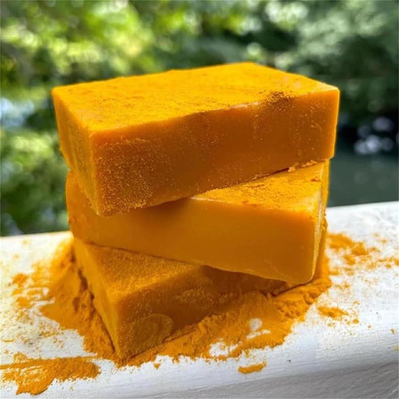 Turmeric Kojic Acid Soap, Natural Organic Turmeric Face and Body Wash Soap Bar, Deep Clean,Firm Pores, Even Out Skin Tone ,with Soap Saver Bags rain  soap Turmeric Kojic