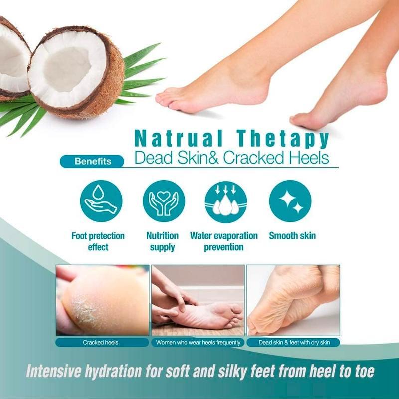 Epielle Intensive Repairing Foot Mask for Dry foot and Cracked heel and callus  Foot Spa masks | Coconut Oil + Milk Extract + Hyaluronic Acid. Mothers Day GIfts