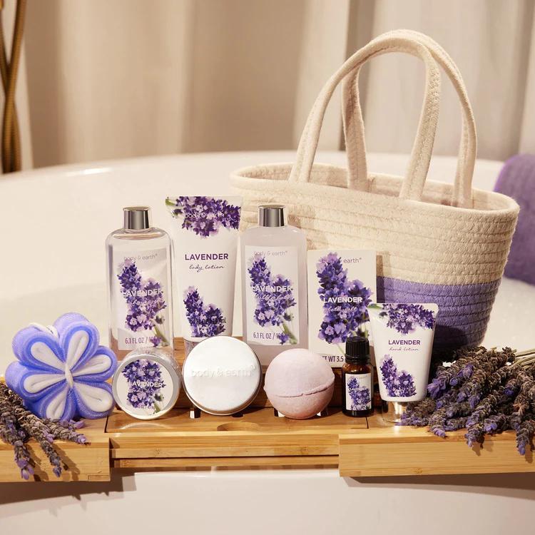 Bath and Body Set Gift Baskets for Women - Regalos Para Mujer, 11PCS Body & Earth Gift Sets with Bubble Bath, Shower Gel, Body Lotion, Lavender Spa Gifts, Spa Kit Mom Gifts, Mother's Day Easter Gifts for Women