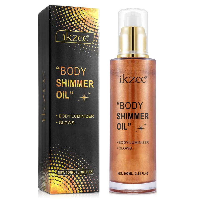 2024 Summer Viral - Ikzee Shimmer Body Oil, Glitter Body Moisturizing, Light Shimmering Glow (3.38 Fl Oz Pack of 1) Body Care Moisturize