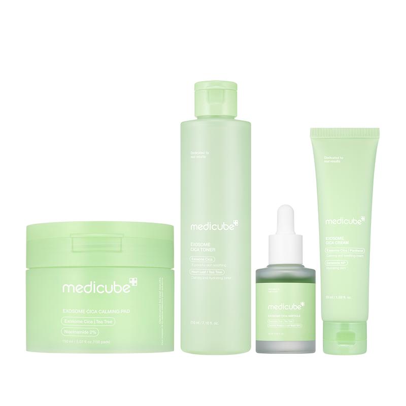 [Official Shop] Exosome Cica Soothing SET | Exosome Cica Calming Toner Pads, Toner, Ampoule, Cream | Skin Repair Soothing