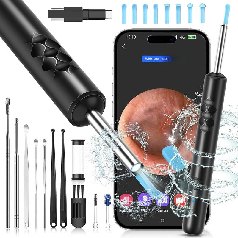 Ear Wax Removal, Upgraded Ear Cleaner with 1920P Camera, Ear Wax Removal Tool Camera with 8 count Ear Set, Ear Wax Removal Kit with 7 Ear Spoon, Ear Cleaner with Lights, Ear Camera for iOS & Android