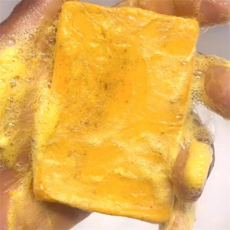 Turmeric Kojic Acid Soap, Natural Organic Turmeric Face and Body Wash Soap Bar, Deep Clean,Firm Pores, Even Out Skin Tone ,with Soap Saver Bags rain  soap Turmeric Kojic