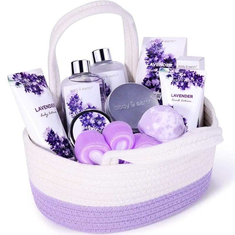 Bath and Body Set Gift Baskets for Women - Regalos Para Mujer, 11PCS Body & Earth Gift Sets with Bubble Bath, Shower Gel, Body Lotion, Lavender Spa Gifts, Spa Kit Mom Gifts, Mother's Day Easter Gifts for Women