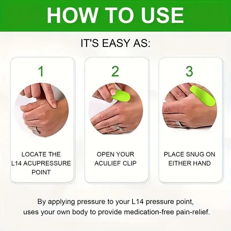 Thumb Acupoint Massage Clip, 4 Counts set Manual Acupressure Clip for Migraine and Tension Relief, Portable Body Massage Tool for Home & Travel