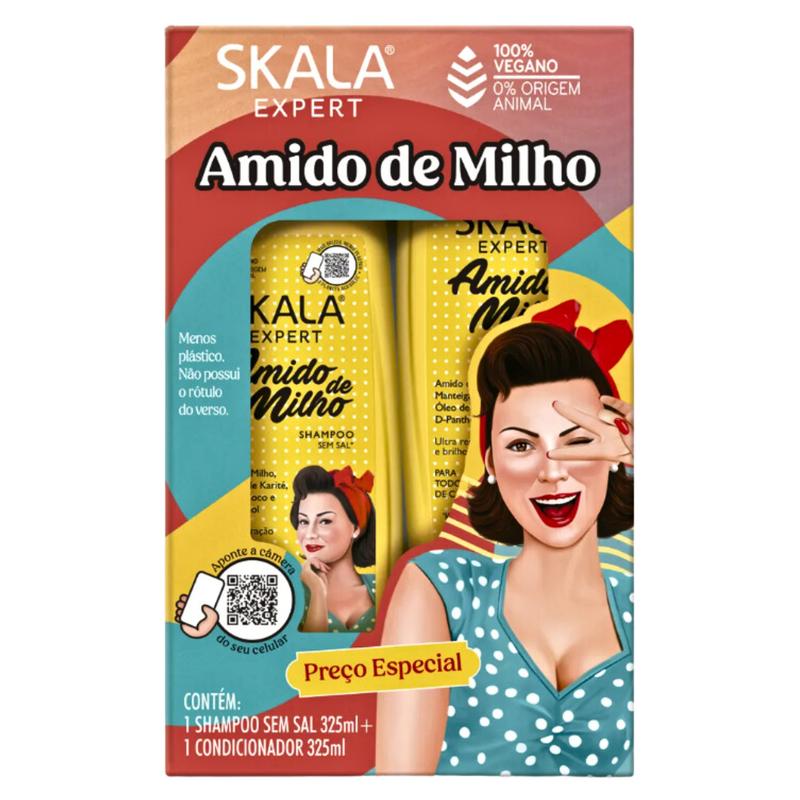 Skala Expert Amido de Milho Shampoo and Condicional Kit - 325 ml - 100% Vegan