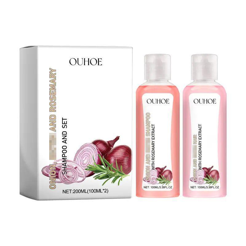 Onion Biotin Shampoo Set, Shampoo Set Containing Rosemary Onion Extract For All Hair Types