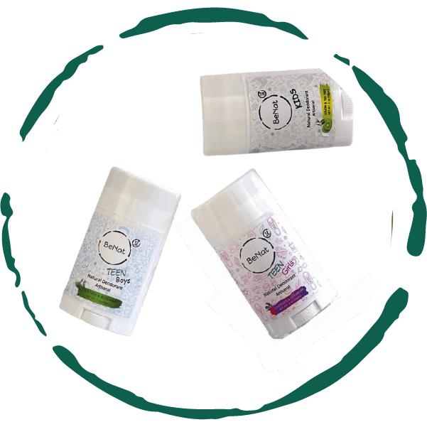 2-Pack all-Natural Deodorants for Kids & Teens. Long-Lasting and Gentle.