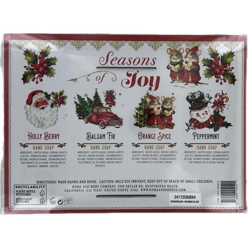 Home and Body Seasons of Joy Hand Soap Collection, 21.5 Fluid Ounce (Pack of 4)