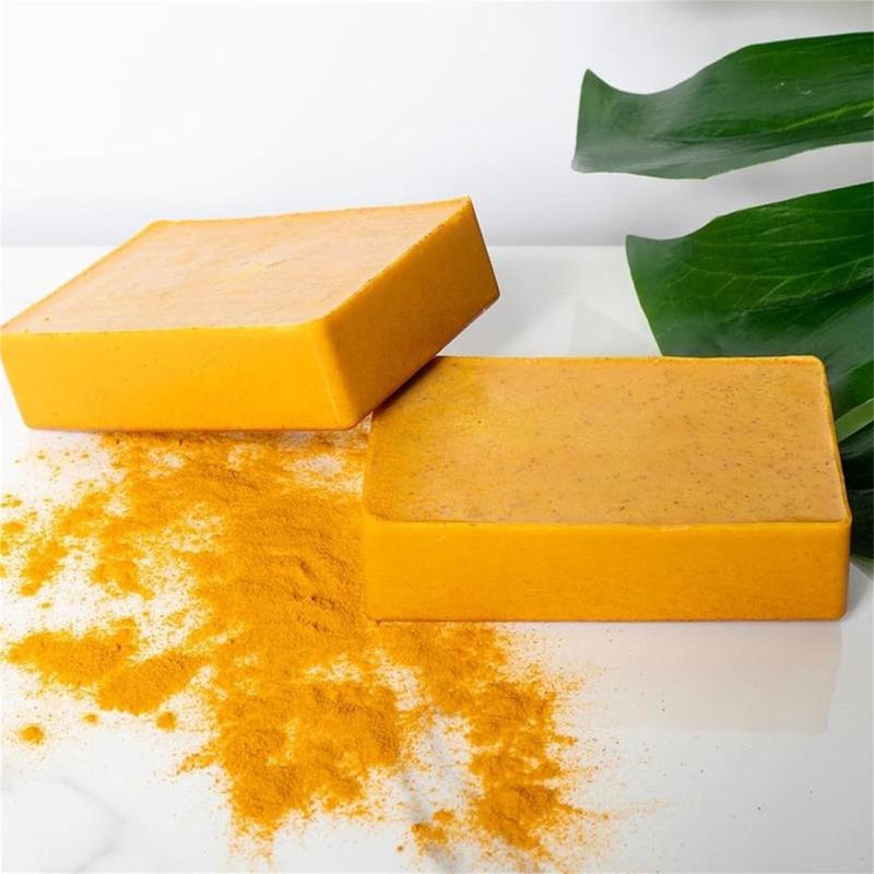 Turmeric Kojic Acid Soap, Natural Organic Turmeric Face and Body Wash Soap Bar, Deep Clean,Firm Pores, Even Out Skin Tone ,with Soap Saver Bags rain  soap Turmeric Kojic