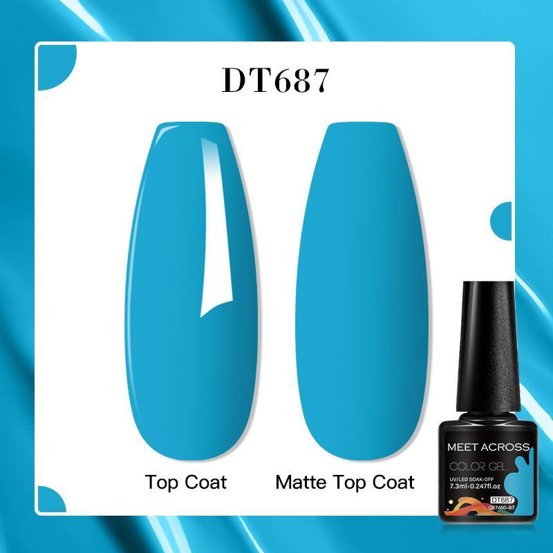 Blue Color Series Gel Nail Polish Set, 6 Counts Popular Color Gel Nail Art Design, Semi Permanent Need Lamp Cure Soak Off UV LED Gel Varnish Manicure