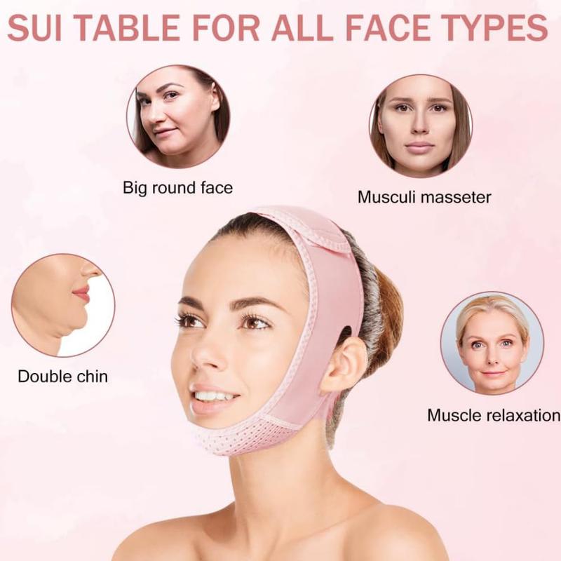 Double Chin Reducer, Double Chin Eliminator V Line Lifting Mask with Chin Strap for Double Chin for Women -Face Lift (Pink) Facial Skincare Comfort christmas 2024 ornament