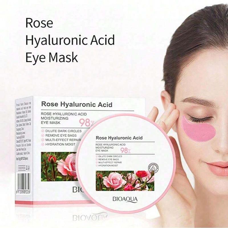 60pcs Rose Hyaluronic Acid Eye Mask Anti Dark Circles Eye Bags Rose Collagen Moisturizing Anti Wrinkle Eye Patches Eye Skin Care Mask, christmas