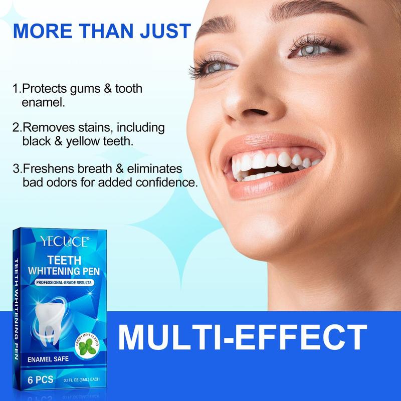 Teeth Brightening Pen, 6 pcs box Deep Cleaning Teeth Stains Removal Pen, Oral Care Product for Men & Women