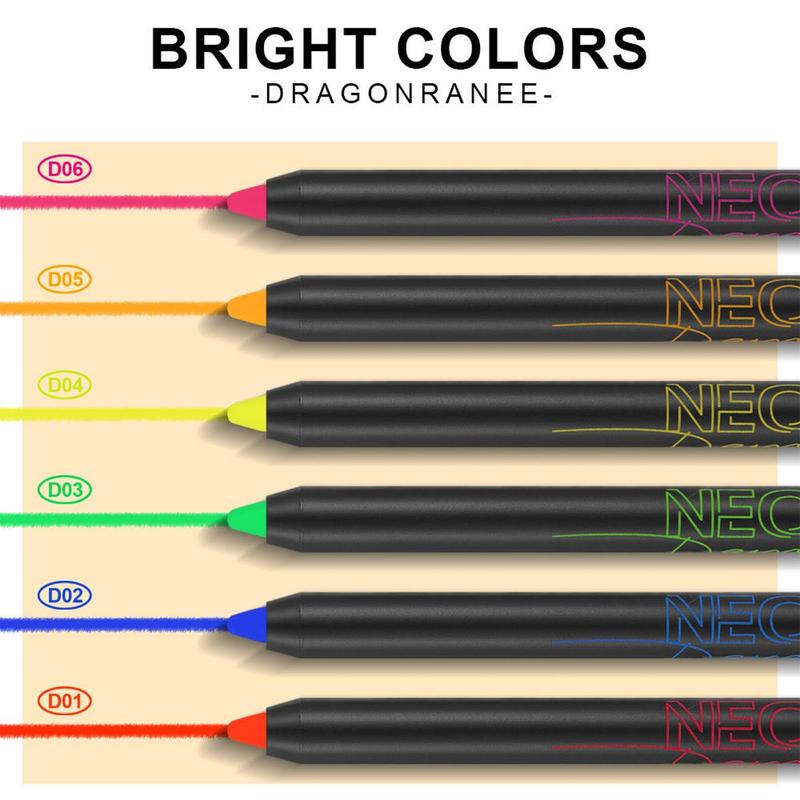 Colorful Glow in The Dark Eyeliner Pen Set, 6 Counts set Long Lasting  High Pigmented Eye Makeup Pen, Professional Daily Makeup Accessories