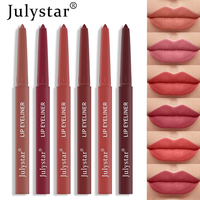 Long Lasting Waterproof Lip Makeup Set, 3 Counts Matte Lip Liner Set, Rotatable Lip Liner, Suitable for Makeup Items on The Go