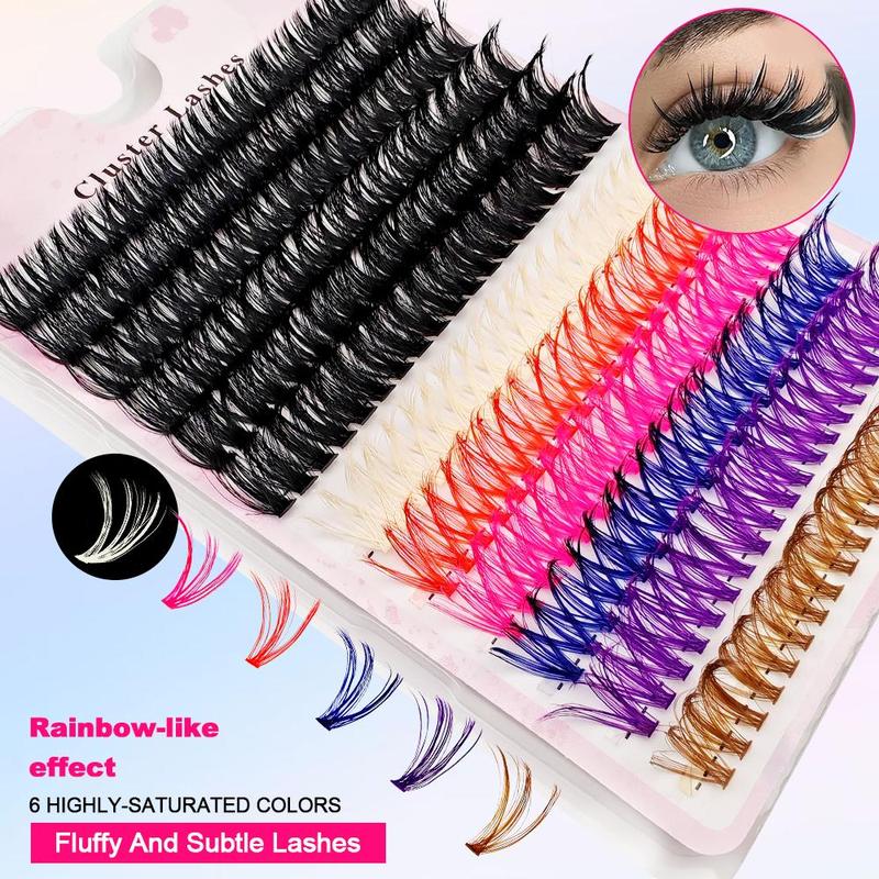 Mixed Color False Eyelashes (240pcs set), Natural Eyelash Extension Curl Eyelashes, Eye Makeup Supplies for Women & Girls, Christmas Gift