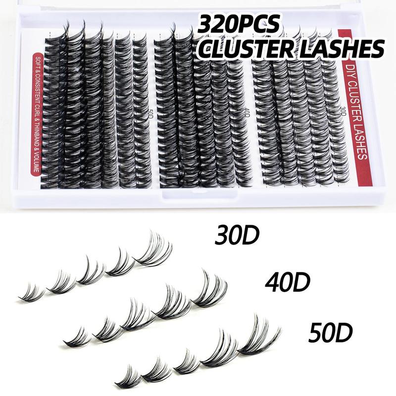 Summer Eyelash Extensions Set, 1 Set Fluffy False Eyelashes Set & Eyelash Tweezers & Eyelash Glue & Eyelash Remover, Professional Makeup Accessories for Women, Lash Clusters, Lash Palettes, Fall Gift