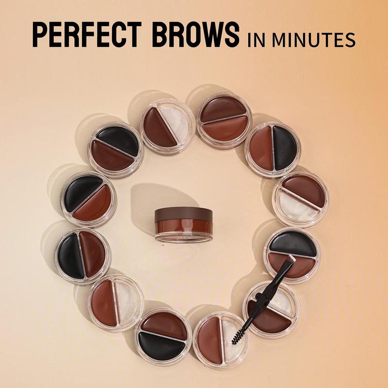 Long Lasting Eyebrow Pomade with Brush, Eyebrow Cream Gel, Tinted Eyebrows Enhancers, Eye Brow Makeup Tool for Daily Use, Christmas Gift