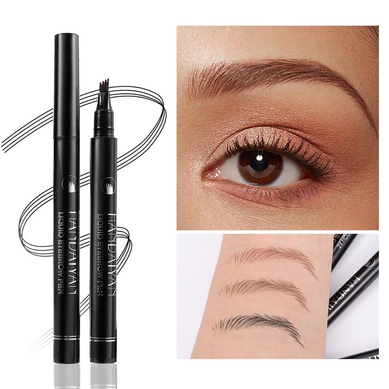 Waterproof 4-Pronged Eyebrow Pencil – Easy Hair-Like Strokes for Natural, Long-Lasting Brows, Smudge-Free Confidence All Day Cosmetic Makeup