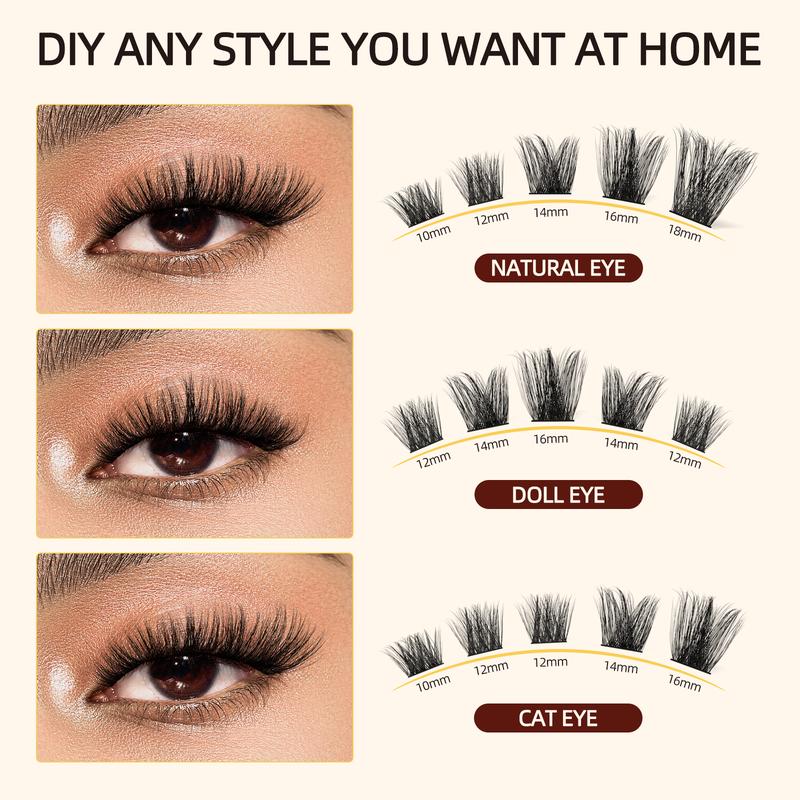 QUEWEL 112 PCS Eyelashes Extensions, match Waterproof Lash Bond and Seal with Glue Remover, Super Soft to Help You Achieve Comfortable Wear Makeup.