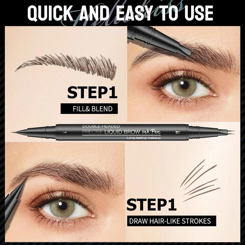 [Only $9.99!!!] Curved Eyebrow Pen - Eyebrow Pencil 2-in-1 Dual-Ended Eyebrow Pen with Curved Tip and Precise Brush-Tip, Microblading Eyebrow Pen for Natural Hair-Like Brows, Long Lasting