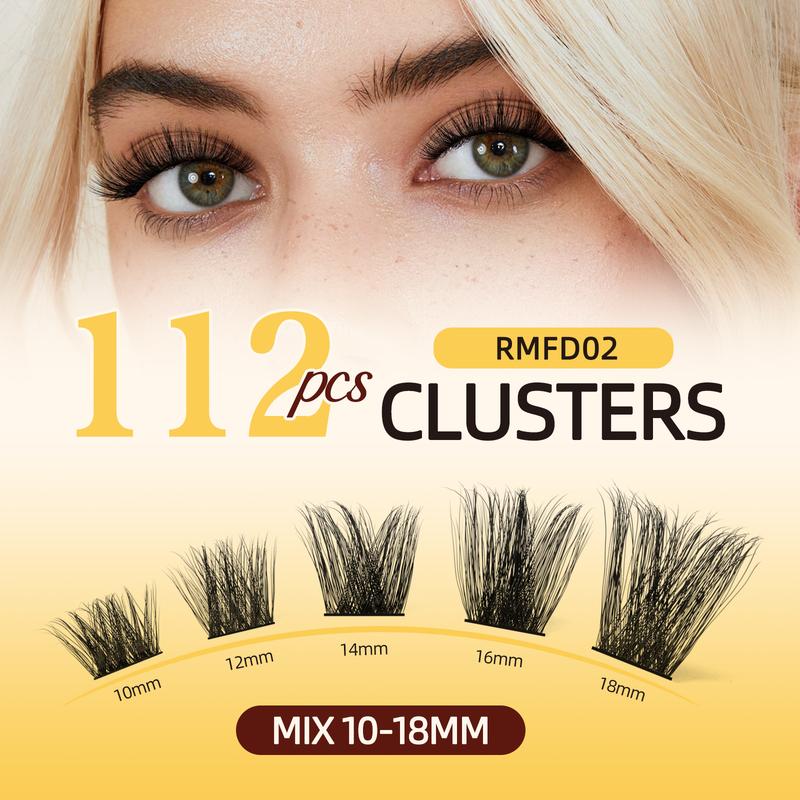 QUEWEL 112 PCS Eyelashes Extensions, match Waterproof Lash Bond and Seal with Glue Remover, Super Soft to Help You Achieve Comfortable Wear Makeup.