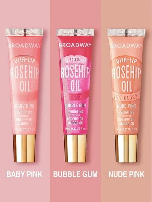 Ruby Kisses Broadway Lip Gloss Vita-Lip Tinted Lip Gloss, non sticky formula, long lasting, moisturizing, soothing, glossy lip gloss, coconut oil.