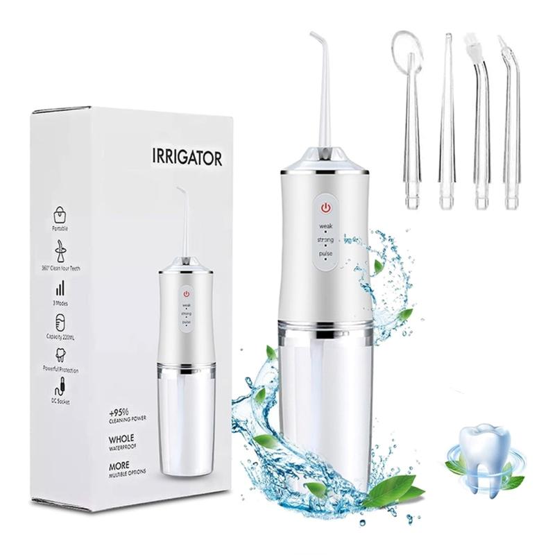 Portable Cordless Water Flosser, 4 Jet Tips, 3 Cleaning Modes, Rechargeable, Travel Size Oral